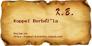 Koppel Borbála névjegykártya